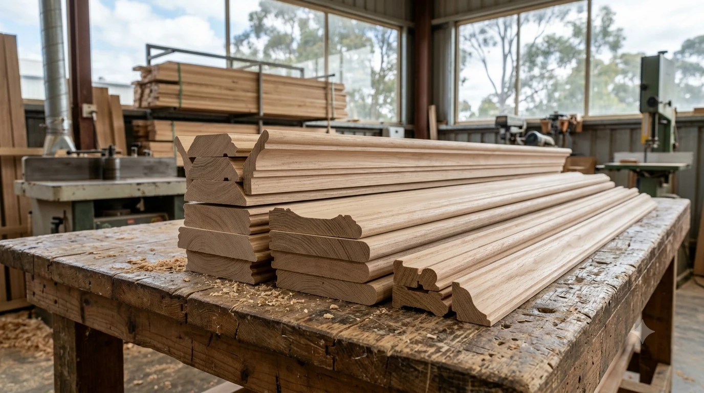 Skirting boards and architraves at the Platypus Timbers sawmill