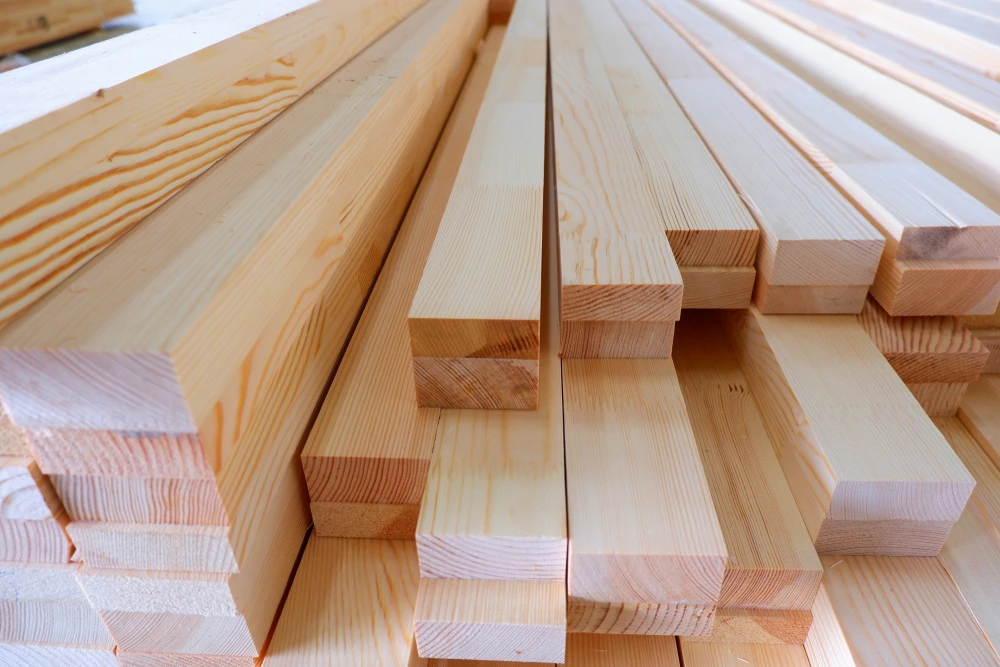 Treated pine posts and rails at the Kuttabul sawmill